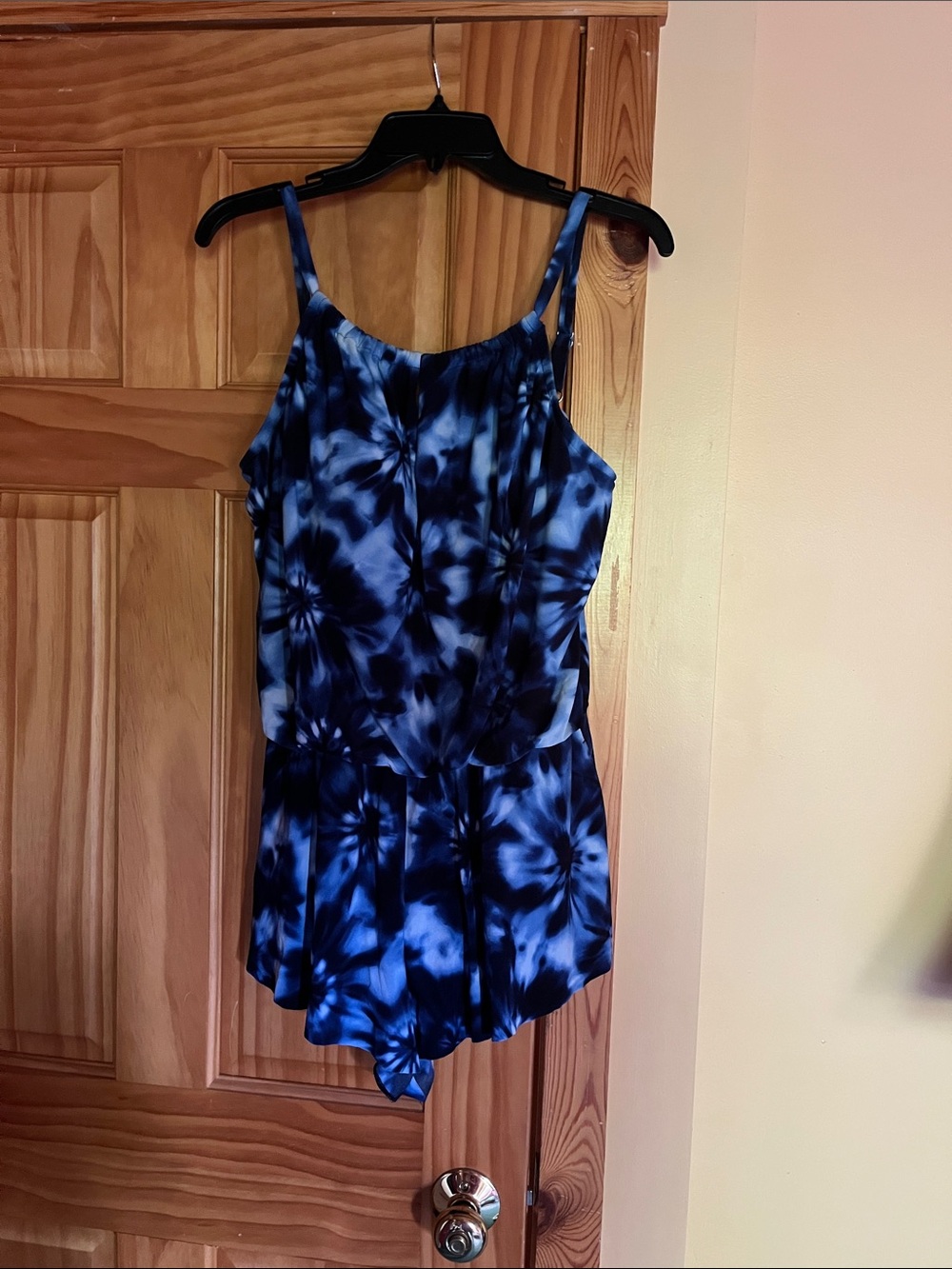 Aqua Green Blue Tie-Dye One-Piece Swimsuit